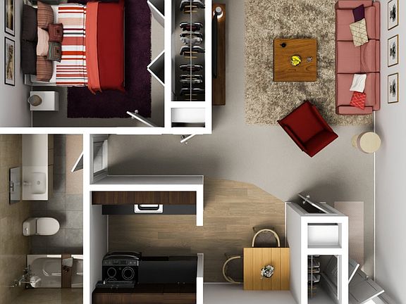 One Bedroom 3D Furnished