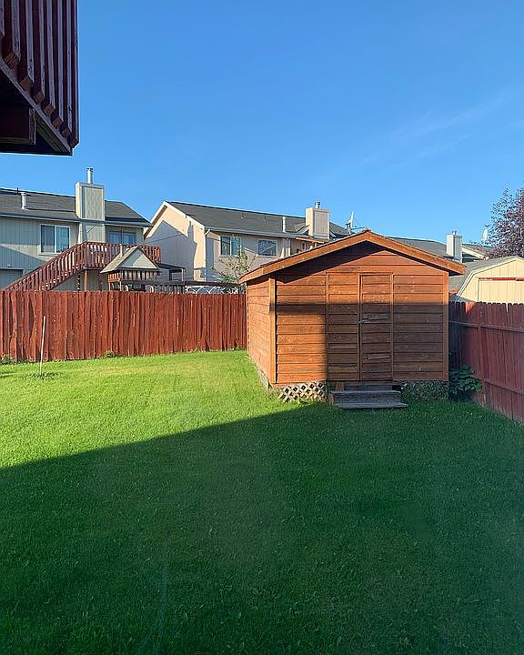 Shed in backyard