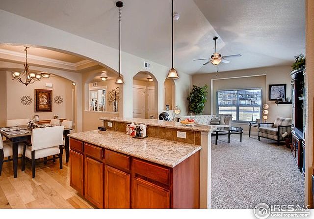 Kitchen, Living Room, Dining Room