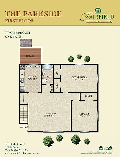 Floor plan The Parkside Two Bedroom Lower