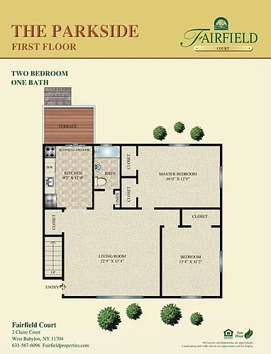 Floor plan The Parkside Two Bedroom Lower