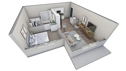 Floor plan 1 BR Horizon Overlook