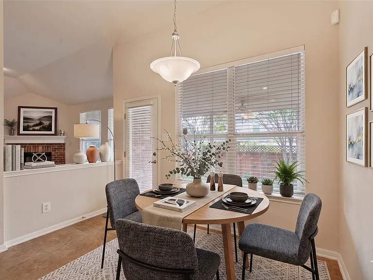 Dining area staged