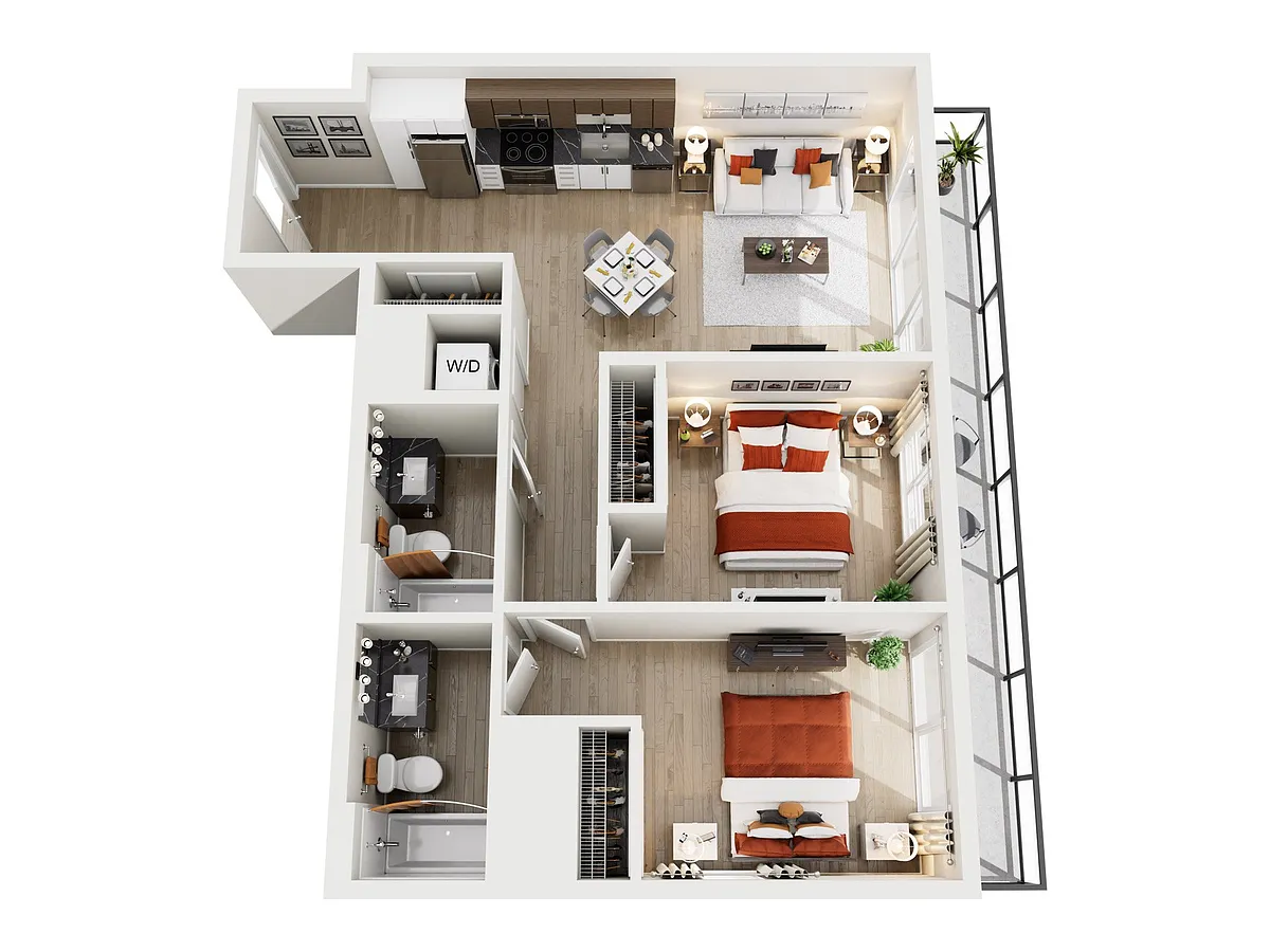 Floor plan 2X2 H