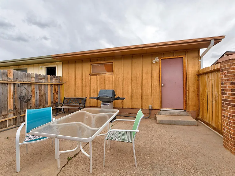 Back patio, Entrance to garage