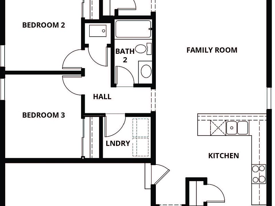 The Columbia is a single story home with a chef ready kitchen and a spacious family room.