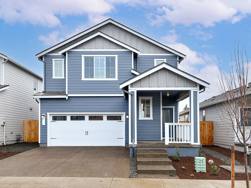 The Hawthorn is a beautiful two story home with siding.