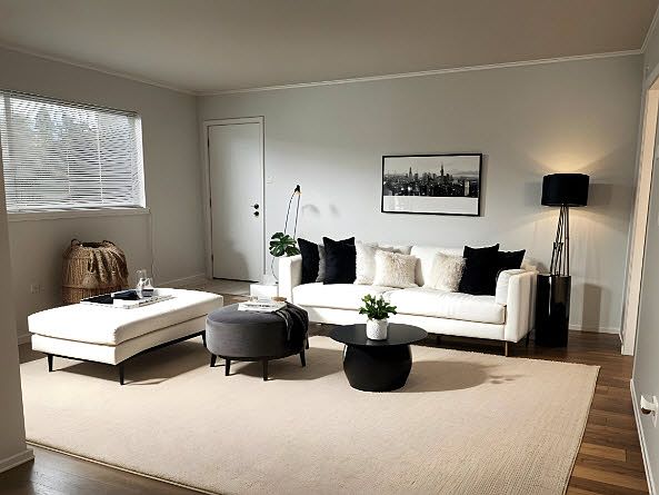 This is a photo of the living room furnished by AI