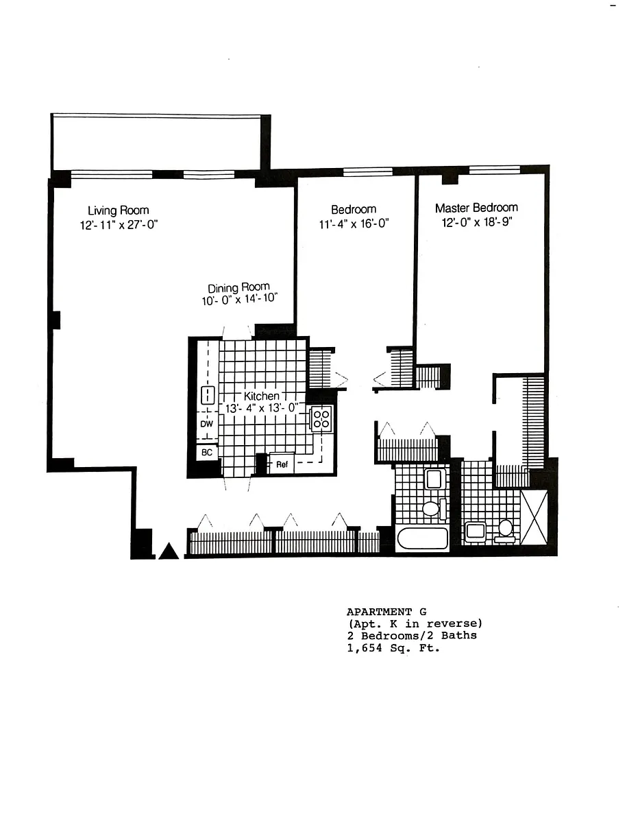 Floor plan 2 Bedroom (G/K)