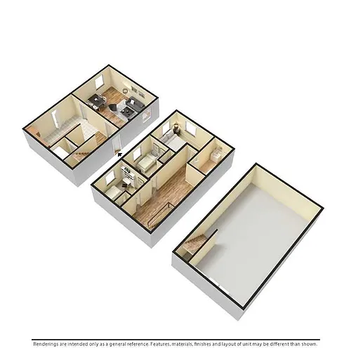 Floor plan 3 Bedroom Townhomes