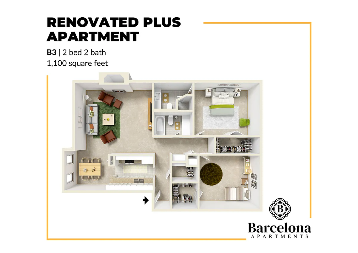 Floor plan B3 Renovated Plus