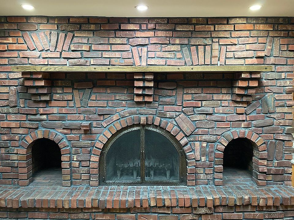 Custom Fireplace in Kitchen 