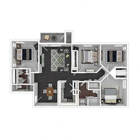 Floor plan 4 Bedroom | 2 Bath
