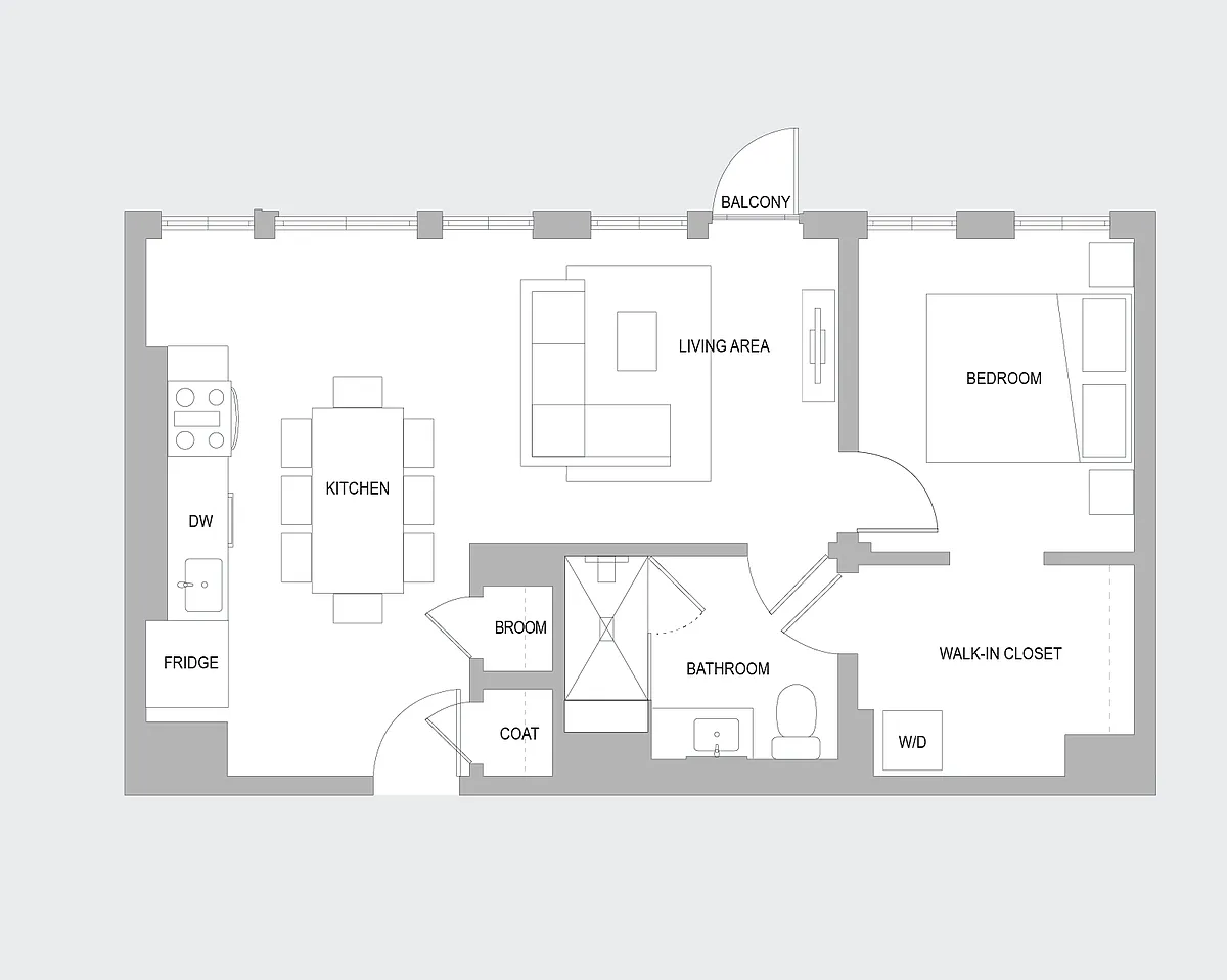 Floor plan 1BR AC