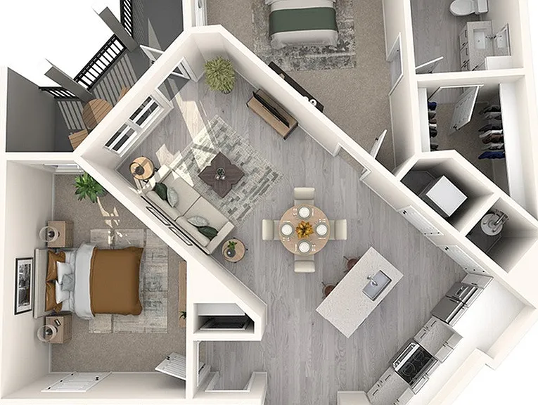 2 Bedroom, 2 Bath 2 Bedroom, 2 Bath