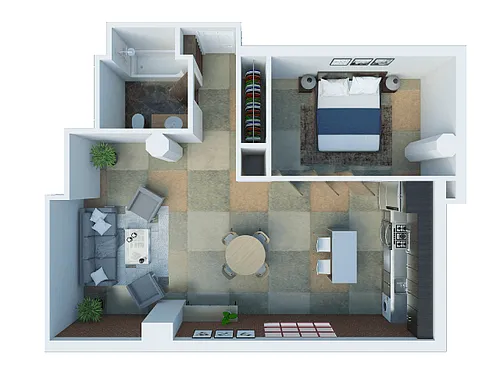 Floor plan 1BR/1BA
