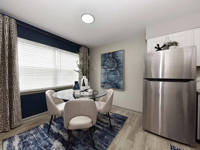 Dining Room + Hardwood Style Flooring