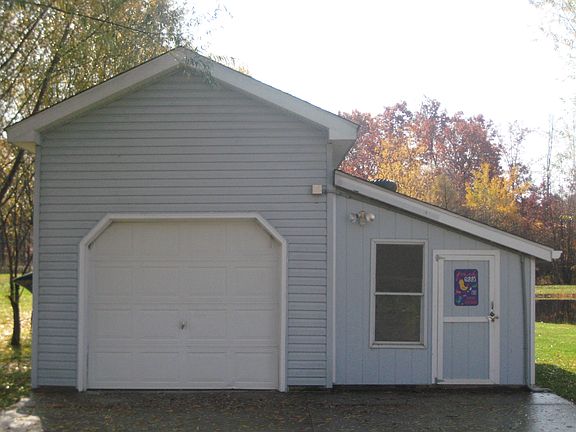 Garage (L) Chicken coop (R)