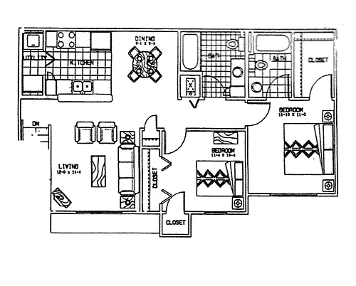 Floor plan Two Bedroom