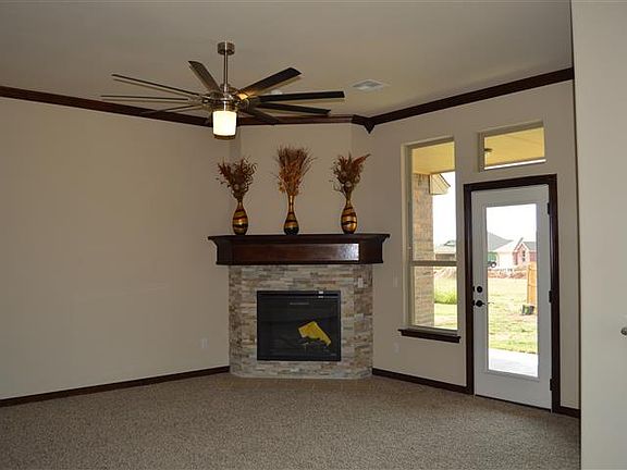 Living area with fireplace