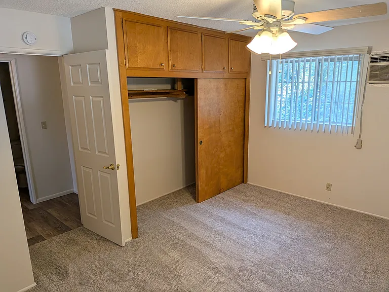 closet area of bdrm with new carpet