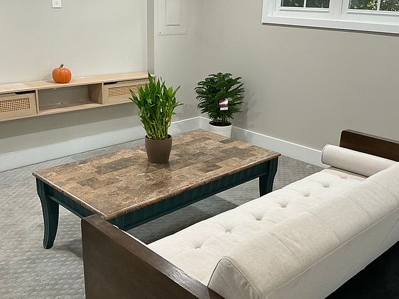 Furnished Living room with recessed lighting