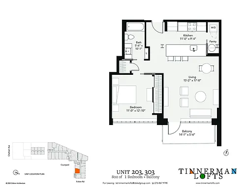 Floor plan 1 Bedroom, 1 Bathroom