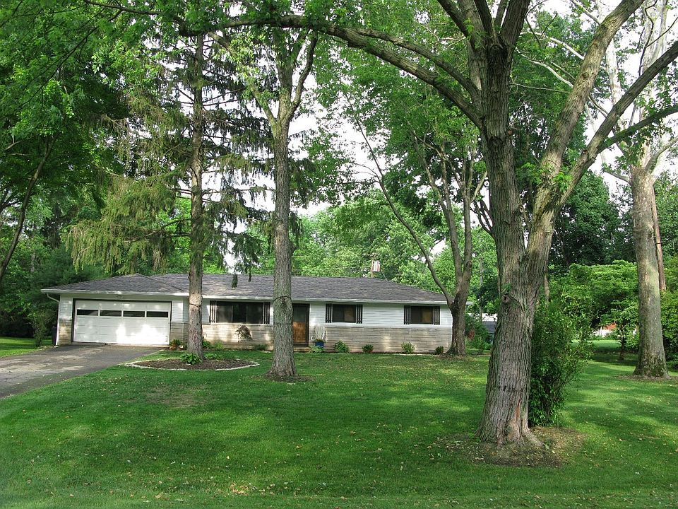 Front yard with mature trees