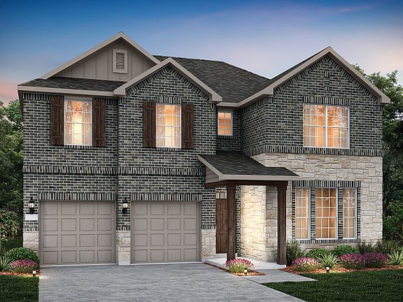 The Albany, a two-story home with 2-car garage, shown with Home Exterior 35