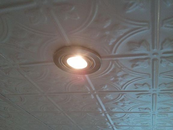 recessed lighting in tin ceilings