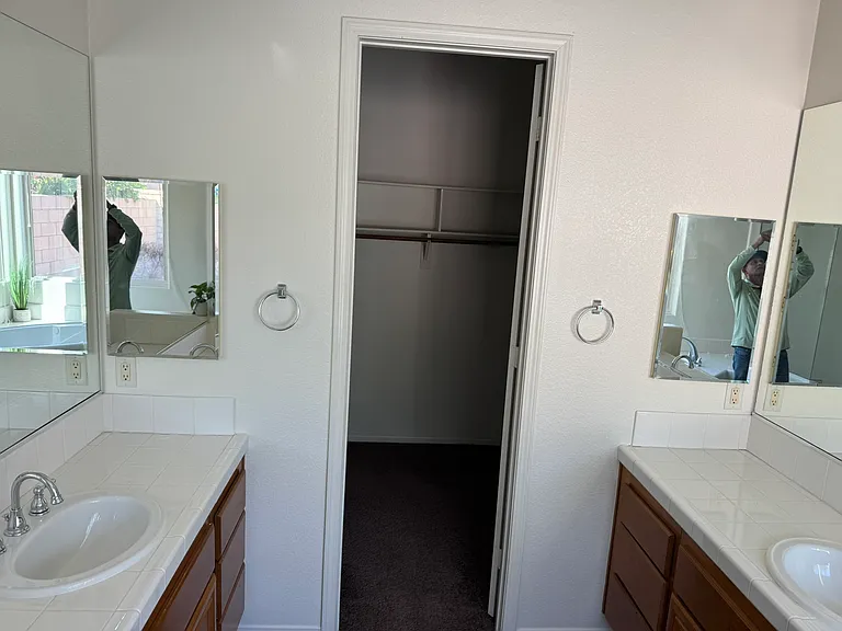 Master bathroom and walk-in closet