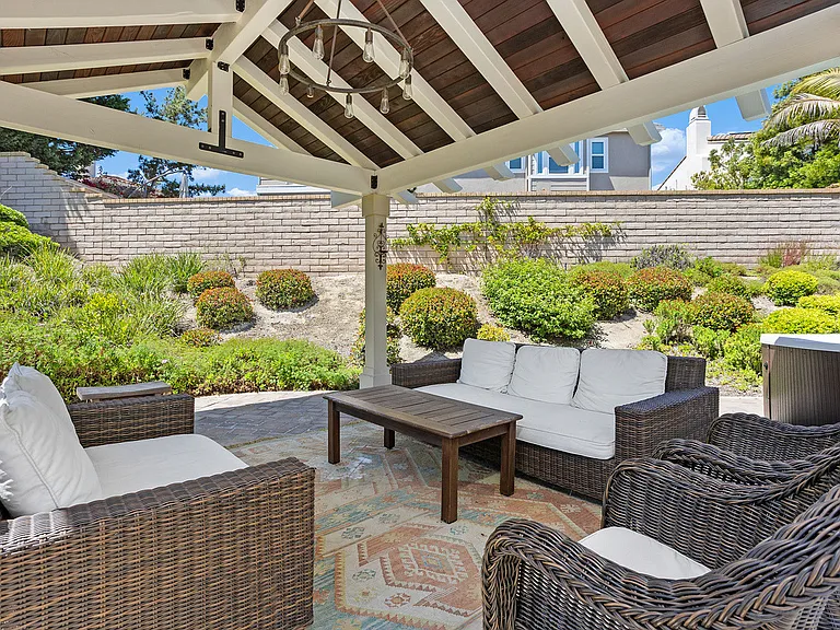Backyard patio with furnitures