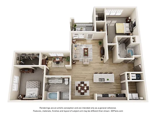 Floor plan B4 w/ Den
