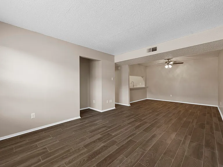 living room and dining area