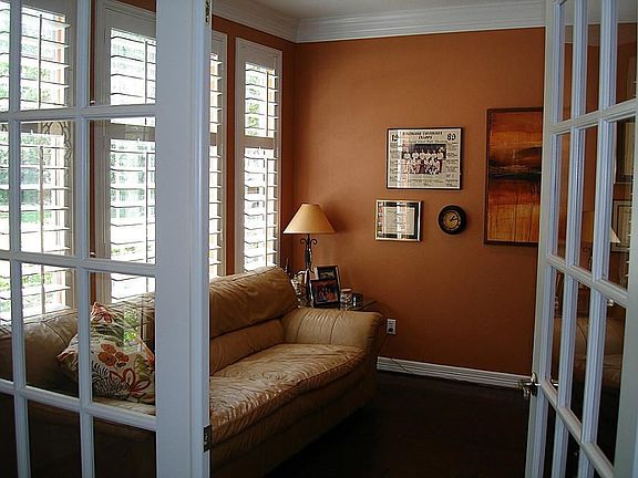 Study off the entry with french doors