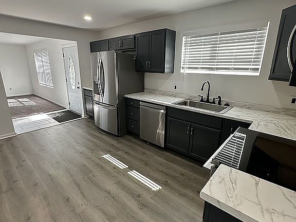 Kitchen thru to living room