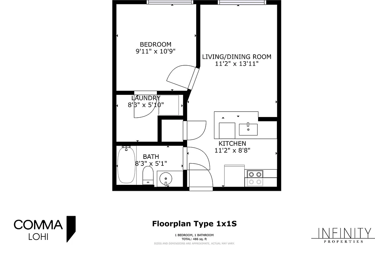 Floor plan 1x1S