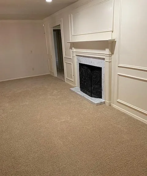 Formal Living Room With Marble Gas Fire Place