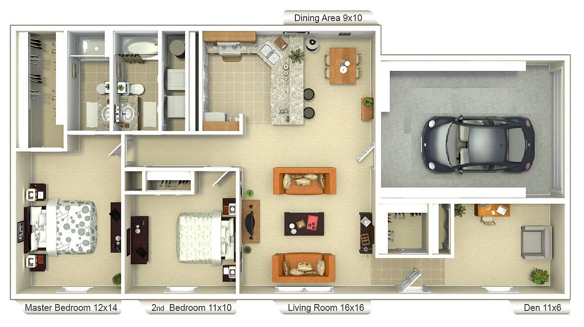 Floor plan Princeton/1 Car Garage