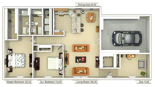 Floor plan Princeton/1 Car Garage