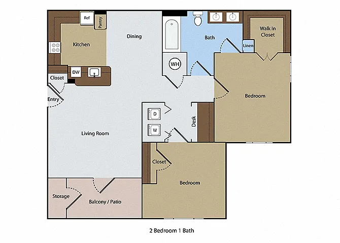 Floor plan Gleneagles 2 BR 1 BA