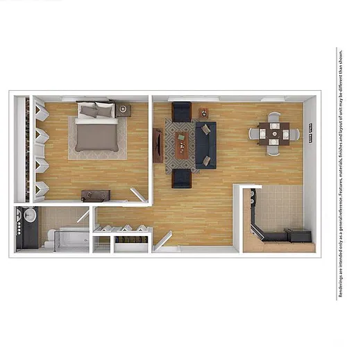 Floor plan 1 Bedroom/1 Bathroom