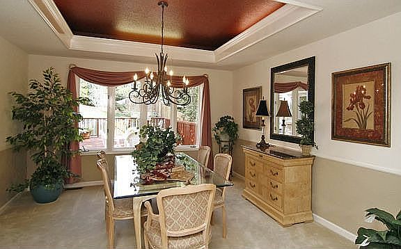 Lovely dining room with fabulous view of backyard!