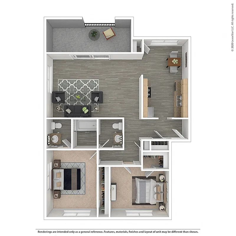 Floor plan Two Bedroom V1