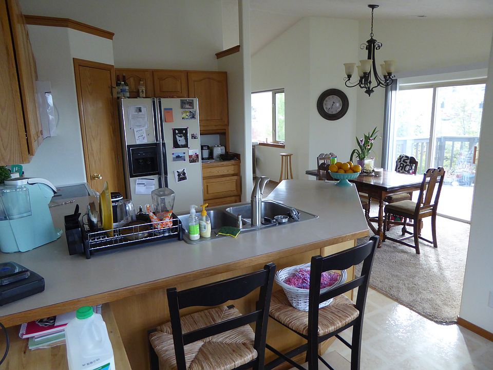 kitchen and dining room looking toward living room