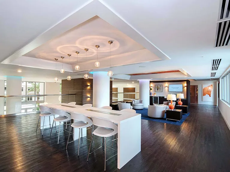 Relax and unwind in the modern lounge area, where contemporary design meets cozy comfort.