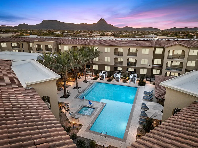 Ariel View of Property and Pool