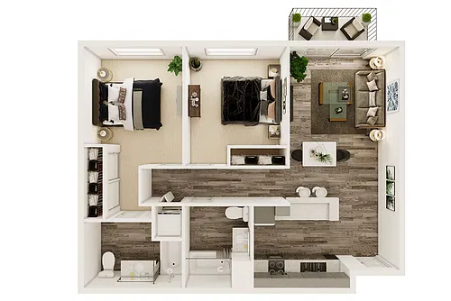 Floor plan 2x2(D1) - Luxury