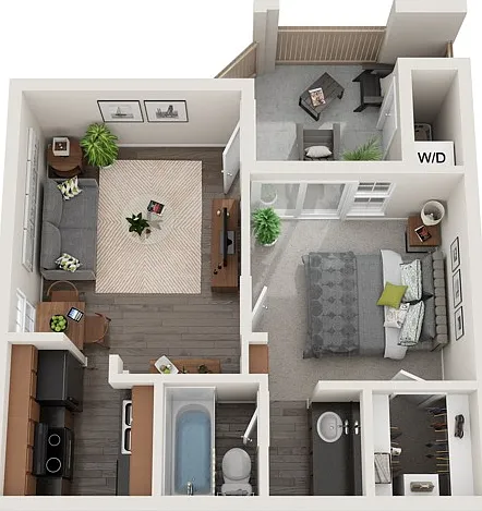 One Bedroom, 473 sqft, Stackable Washer/Dryer Connections, Patio/Balcony, Walk-in Closet One Bedroom, 473 sqft, Stackable Washer/Dryer Connections, Patio/Balcony, Walk-in Closet