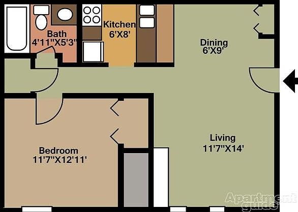 1 Bedroom Floor Plan